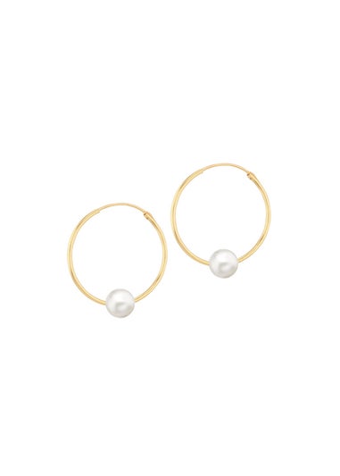 Golden Moments 9ct Yellow Gold Fresh Water Pearl Sleeper Earrings