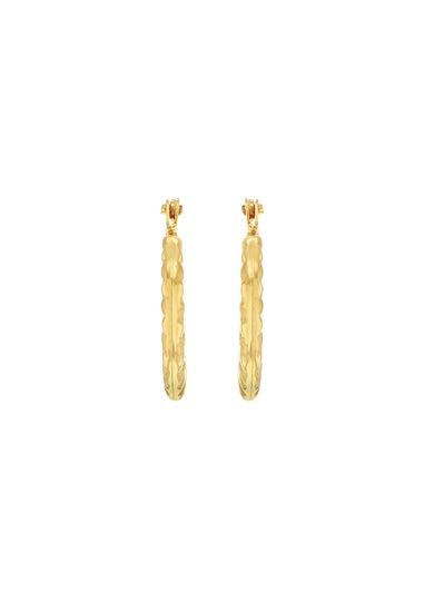 Golden Moments 9ct Yellow Gold Satin and Polished Mini Hoops