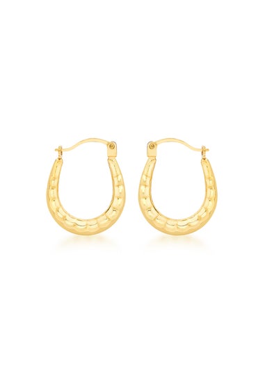 Golden Moments 9ct Yellow Gold Mini Patterned Hoops