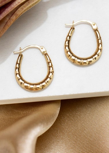 Golden Moments 9ct Yellow Gold Mini Patterned Hoops