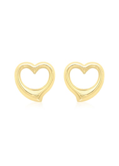 Golden Moments 9ct Yellow Gold Open Heart Studs