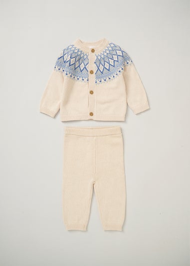 Rock a Bye Baby Fair Isle Cardigan And Trousers Set (0-12 months)