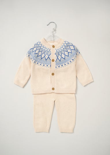 Rock a Bye Baby Fair Isle Cardigan And Trousers Set (0-12 months)