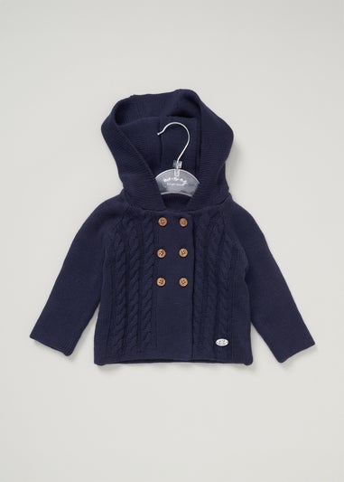 Rock a Bye Baby Double Knit Hooded Cardigan with Poms (0-12 months)