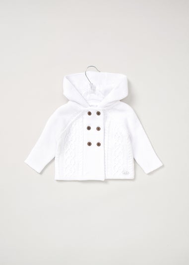 Rock a Bye Baby Cream Double Knit Hooded Cardigan (0-12 months)