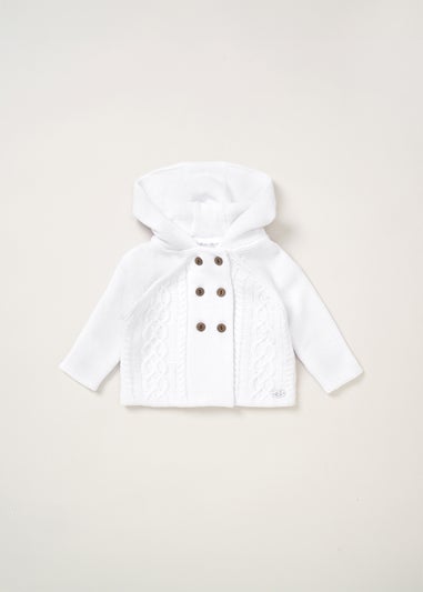 Rock a Bye Baby Cream Double Knit Hooded Cardigan (0-12 months)