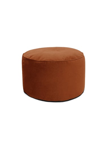 rucomfy Velvet Pouffe Rust Beanbag