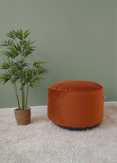 rucomfy Velvet Pouffe Rust Beanbag