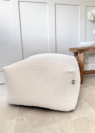 rucomfy Jumbo Cord Ottoman Ivory Beanbag