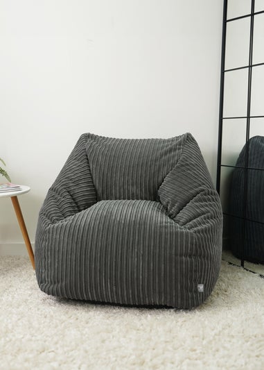 rucomfy Jumbo Cord Large Snuggle Chair Slate Beanbag