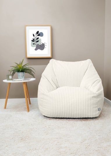 rucomfy Jumbo Cord Large Snuggle Chair Ivory Beanbag