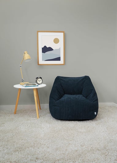 rucomfy Jumbo Cord Big Kids Snuggle Chair Navy Beanbag