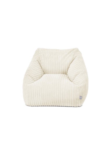 rucomfy Jumbo Cord Big Kids Snuggle Chair Ivory Beanbag