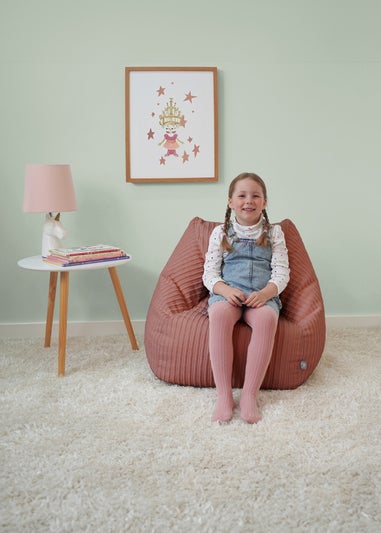 rucomfy Jumbo Cord Big Kids Snuggle Chair Blush Pink Beanbag