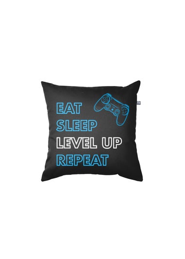 rucomfy Printed Eat Sleep Level Up Repeat Cushion