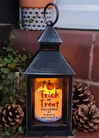 Personalised Memento Company Black Trick or Treat Lantern