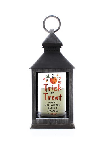 Personalised Memento Company Black Trick or Treat Lantern