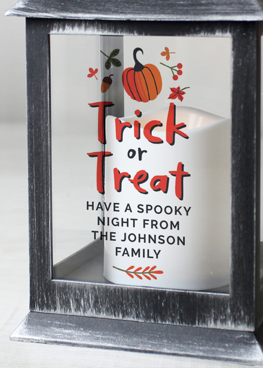 Personalised Memento Company Black Trick or Treat Lantern