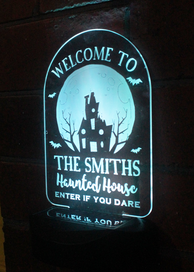 Personalised Memento Company Black Haunted House Halloween Solar Light