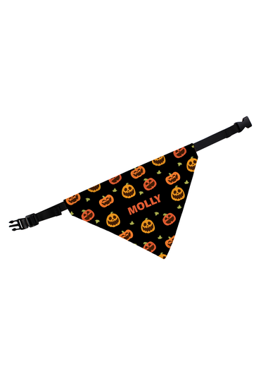 Personalised Memento Company Black Pumpkin Patch Dog Bandana