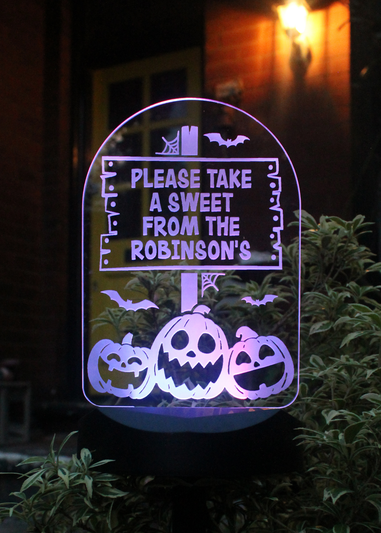 Personalised Memento Company Black Pumpkin Patch Halloween Solar Light