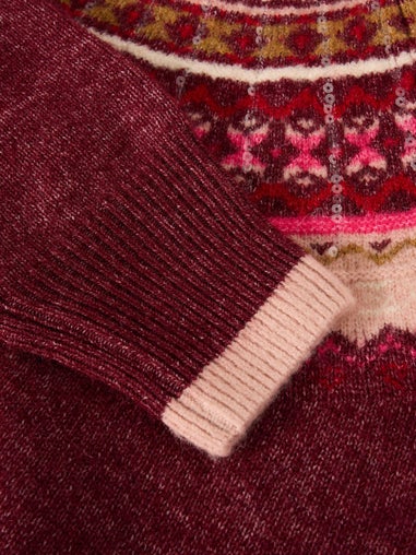 Norwegerpullover mit Pailletten