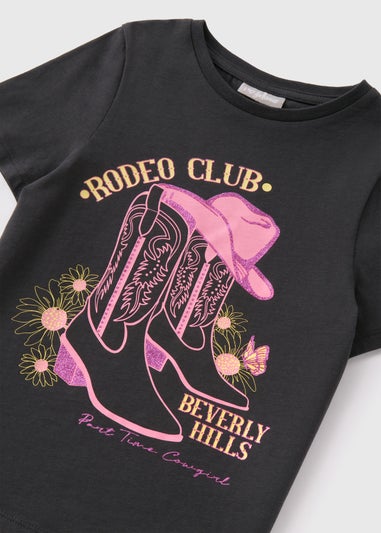 Girls Charcoal Rodeo Club T-Shirt (7-15yrs)