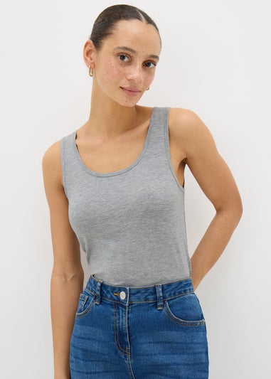 Grey Longline Vest Top