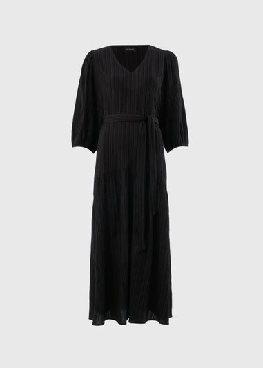 Et Vous Black Textured Midaxi Dress