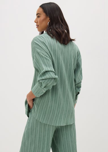 Et Vous Sage Green Textured Co Ord Shirt