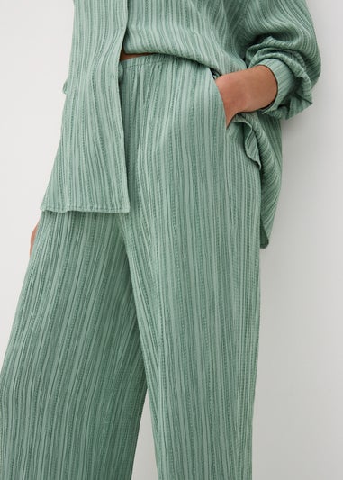 Et Vous Sage Green Textured Co Ord Wide Leg Trousers