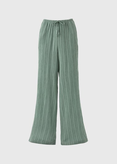 Et Vous Sage Green Textured Co Ord Wide Leg Trousers