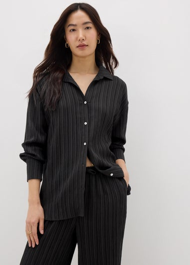 Et Vous Black Textured Co Ord Shirt