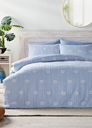 Blue Shell Stich Duvet Set