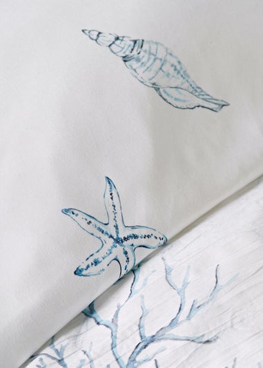 Blue Shell Crinkle Duvet Set