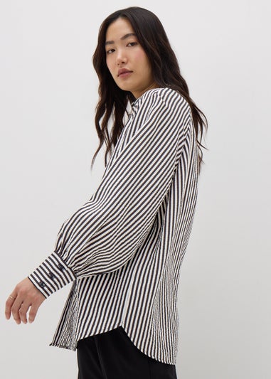 Et Vous Black Monochrome Stripe Shirt