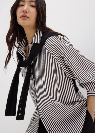 Et Vous Black Monochrome Stripe Shirt