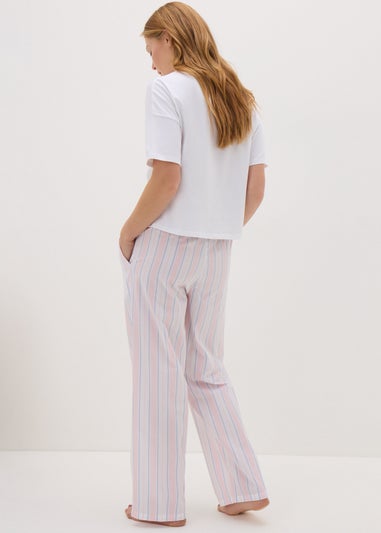 Pink T-Shirt & Stripe Bottoms Pyjama Set