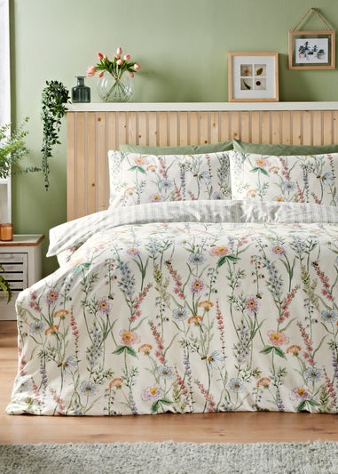Green Floral Garden Duvet Set