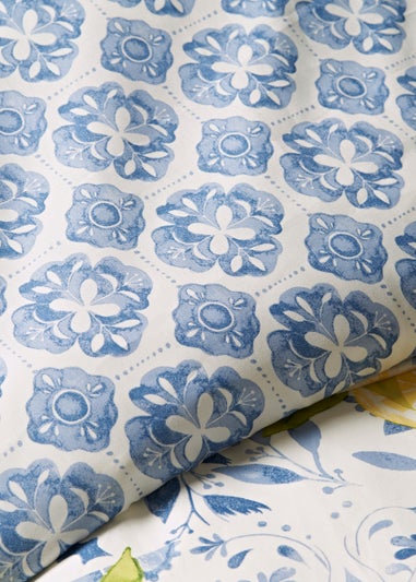 Blue Lemon Tiles Duvet Set