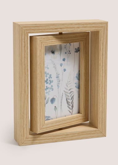 Wood Rotating Photo Frame