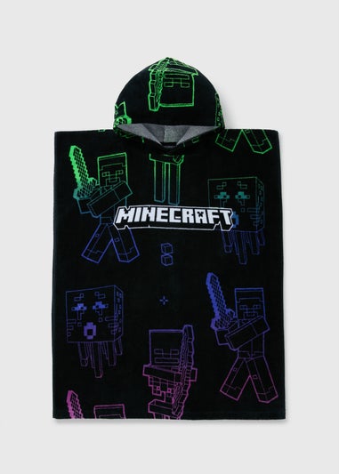 Minecraft Boys Black Poncho (7-15yrs)