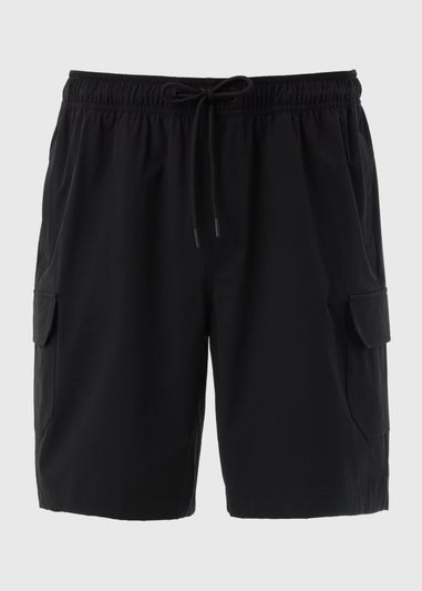 Black Smart Cargo Shorts