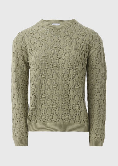 Khaki Bobble Stitch Jumper