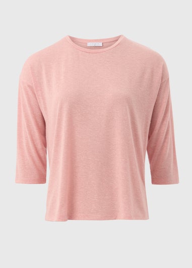 Pink Linen Blend Top