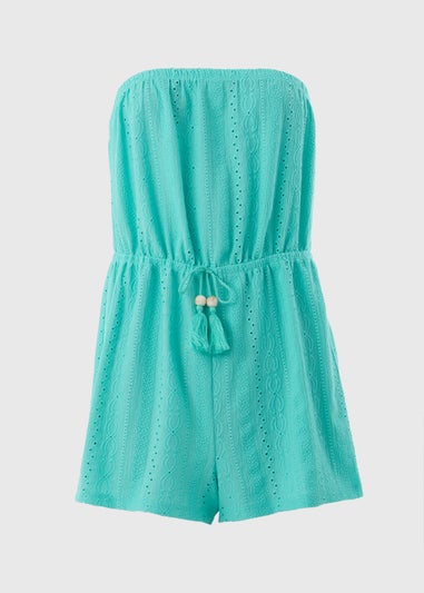 Turquoise Bandeau Playsuit