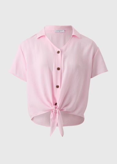 Pink Tie Front Shirt