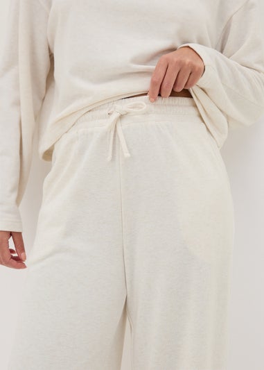 Oatmeal Wide Leg Jogging Bottoms