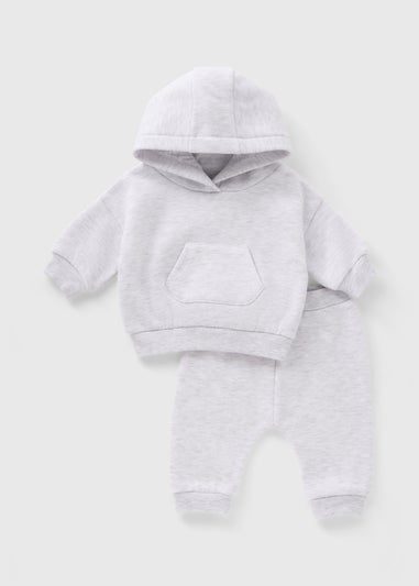 Baby Grey Hoodie & Jogging Bottom Set (Newborn-23mths)