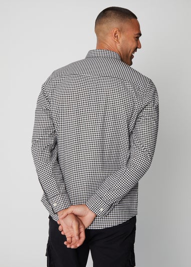 Threadbare Black Cotton Long Sleeve Check Shirt